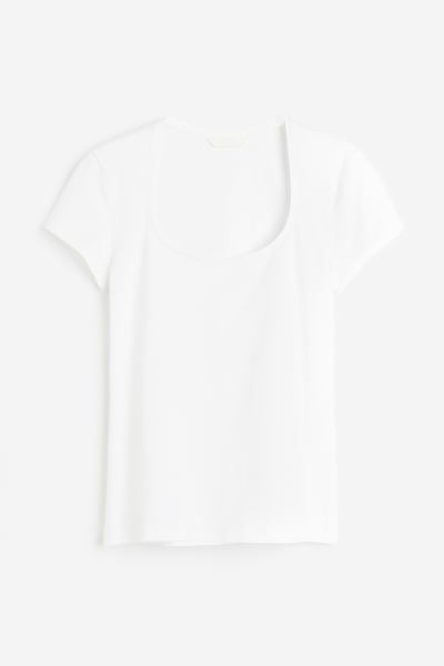 Scoop-neck T-shirt | H&M (DE, AT, CH, NL, FI)