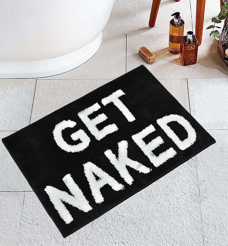 Zeeinx Get Naked Bath Mat Cute Bathroom Rugs Non Slip Microfiber Absorbent Bath Rugs Funny Bathro... | Amazon (US)