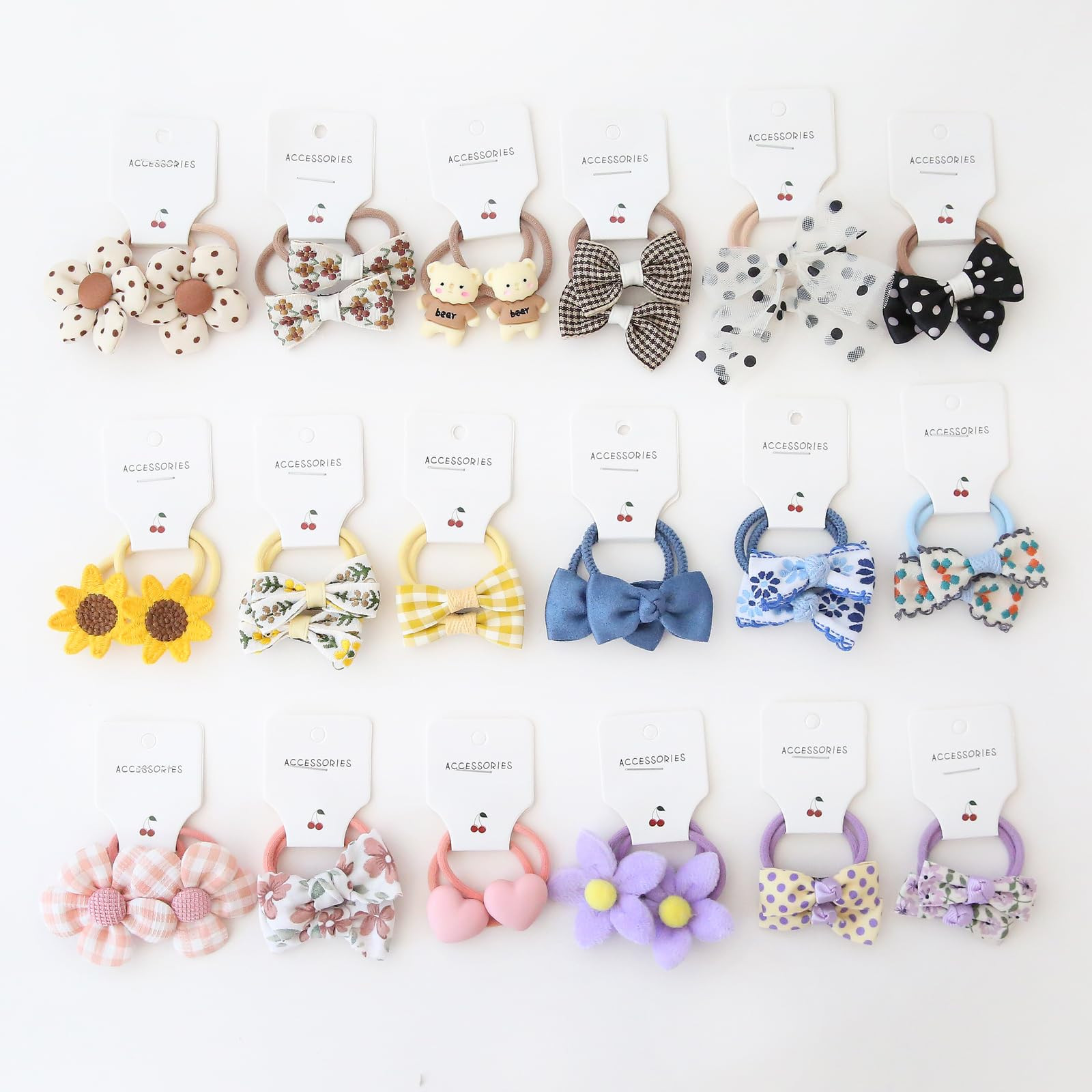 36 Pcs(18 pairs) Baby Girl Hair Ties With Bows 1.2 Inch Small Toddler Girls Ponytail Holders Pigtails Elastic Bands Hair Accessories For Toddler Kids Baby Girls | Amazon (US)