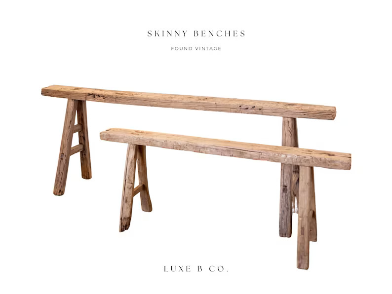 Luxe B Atelier Skinny Elm Bench Vintage Antique  Old Chinese Furniture Wooden Weathered Bench Shi... | Etsy (US)