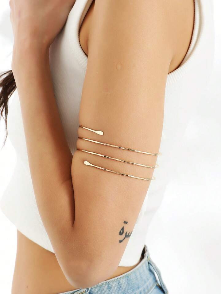 1pc Minimalist Metallic Wire Design Women's Arm Cuff | SHEIN