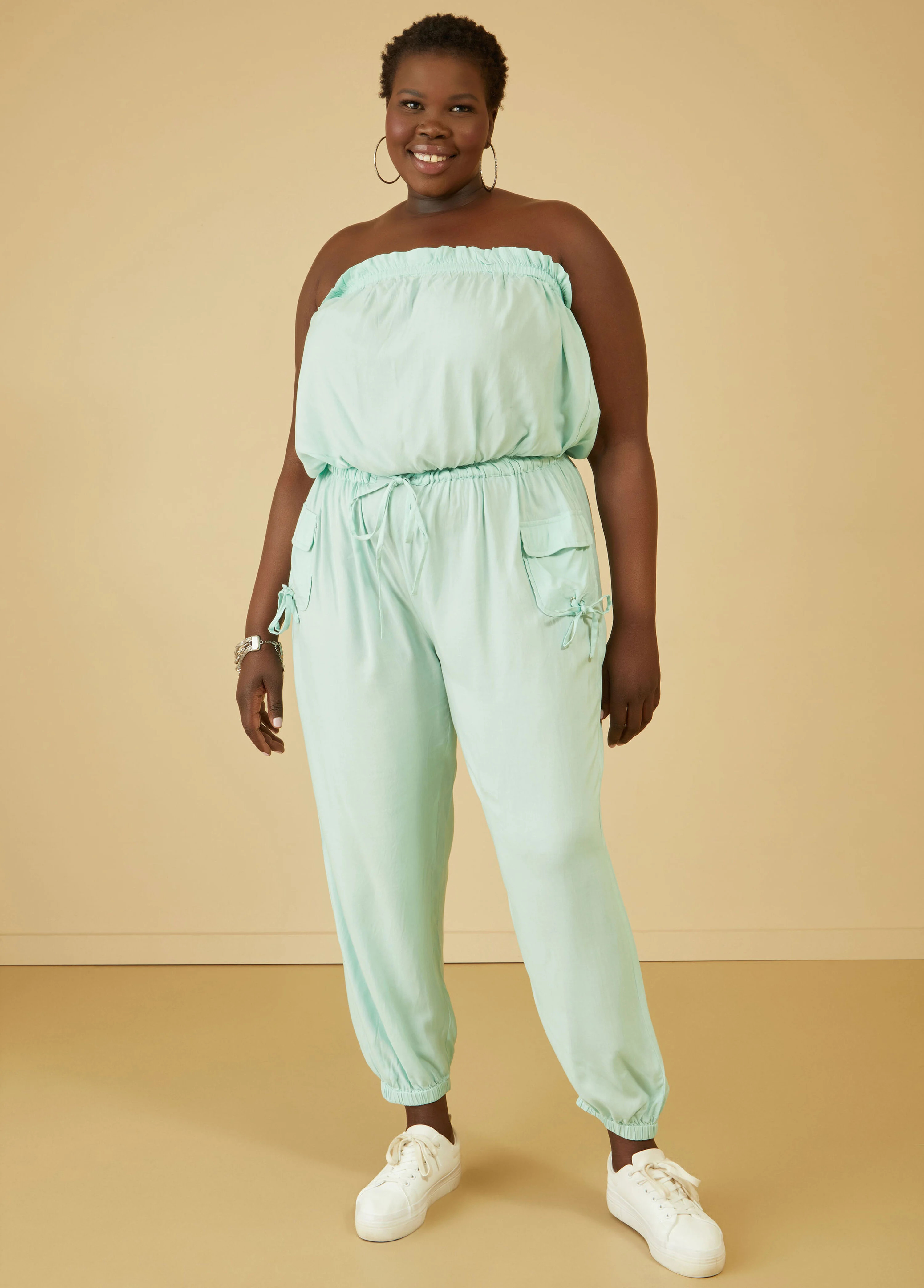 Strapless Joggers Jumpsuit | Ashley Stewart