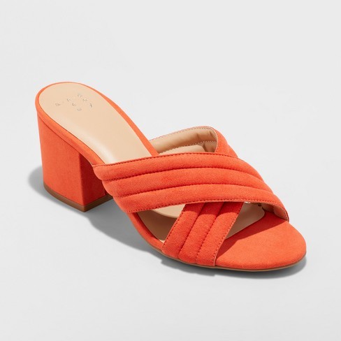 Women's Miriam Crossband Quilted Mules - A New Day™ Coral 8 | Target