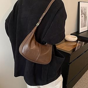 Small Hobo Bags for Women Retro Crescent Shoulder Purse Fall Soft Crossbody Handbag | Amazon (US)