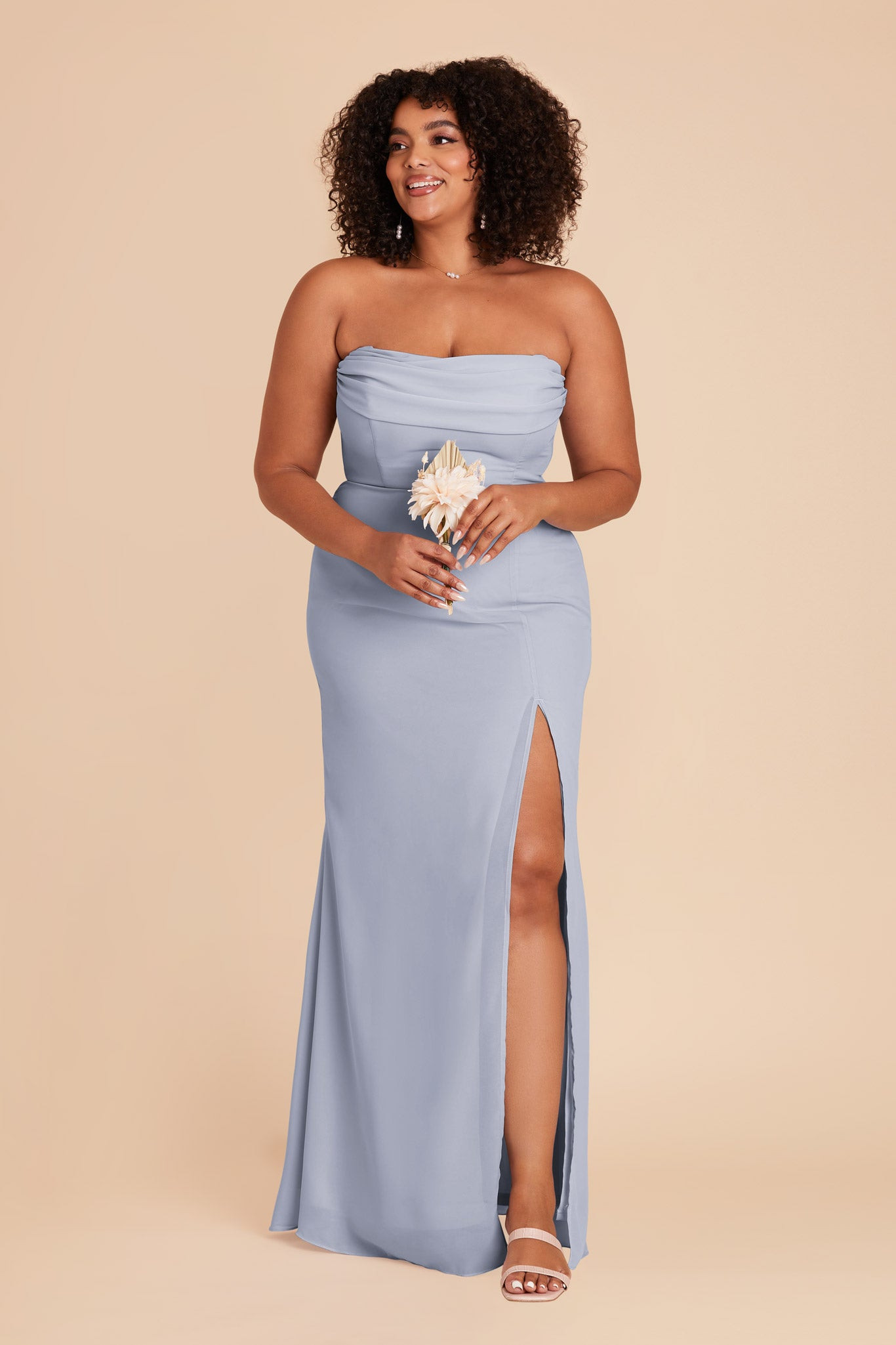 Mira Chiffon Dress in Dusty Blue | Birdy Grey | Birdy Grey