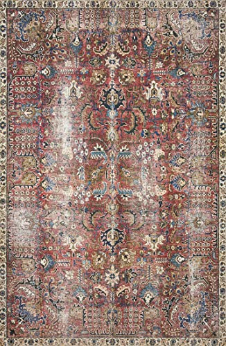 Chris Loves Julia x Loloi Jules JUL-01 Merlot / Multi Oriental Area Rug 5'-0" x 7'-6" | Amazon (US)