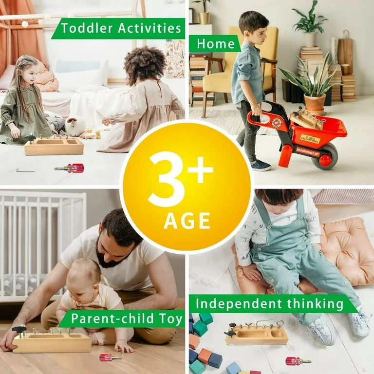 TenFans Montessori Toys for 3 4 5 Year Old, Montessori Screwdriver Board, Kids Wooden Toys, Fine ... | Walmart (US)