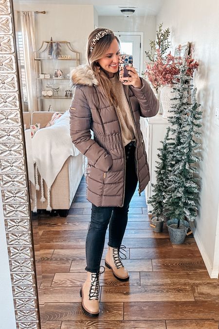 My all time favorite puffer coat I found on Amazon!! Seriously this brand has the CUTEST, feminine, warm jackets & outerwear I’ve ever seen!! Totally worth every penny. Every detail like the fleece lined pockets, detachable fur hood, gold hardware zippers, etc have been thought of & is so luxe!!

New years outfit. Warm winter outfit. Amazon cable knit sweater. Black skinny jeans. Target hiking Chelsea boots. Travel look. 

#LTKtravel #LTKSeasonal #LTKstyletip