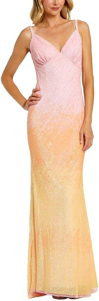 Sequined Ombre Cami Trumpet Gown by Mac Duggal | Amazon (US)