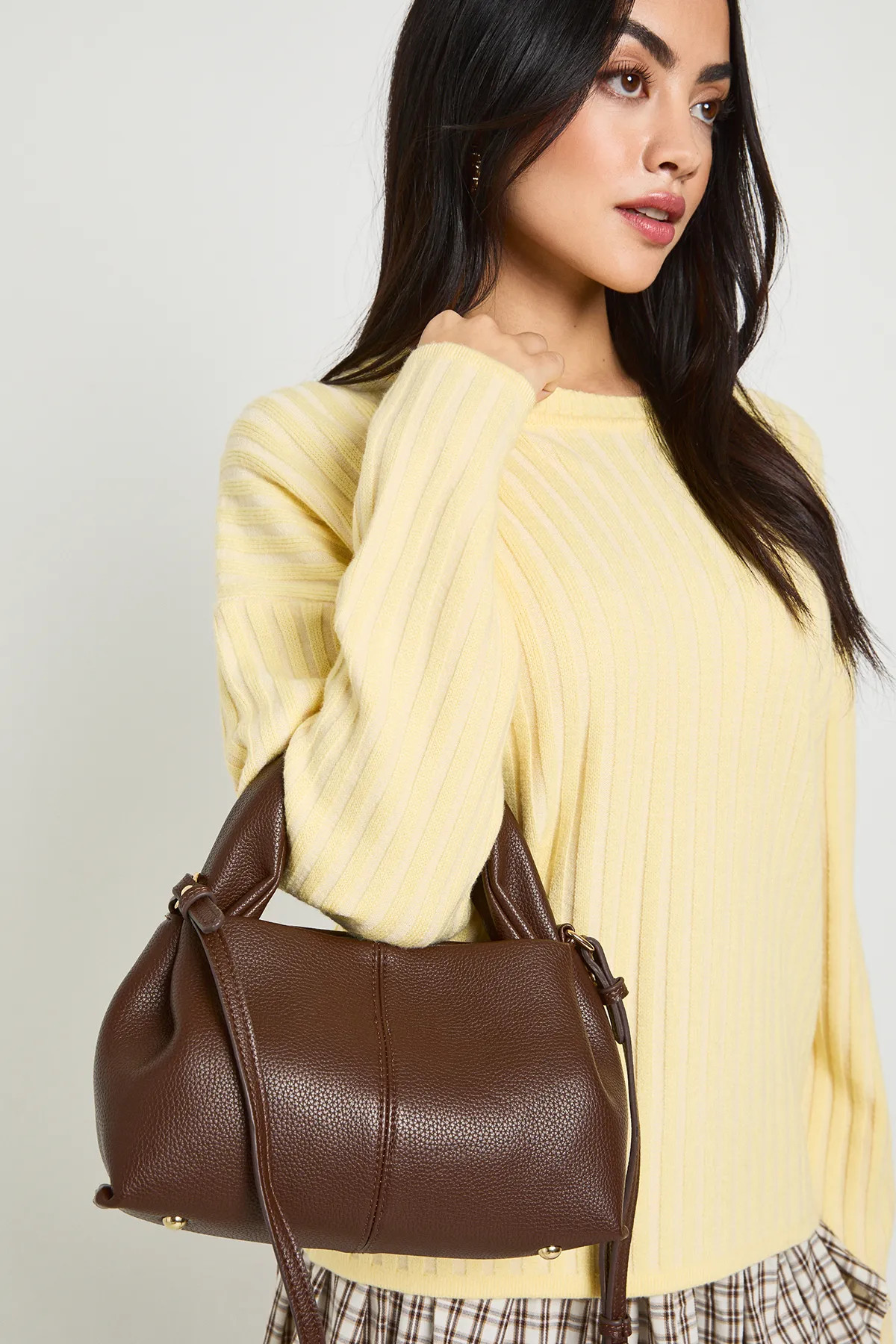 Chocolate Slouchy Grab Bag With Detachable Strap | Boohoo | Boohoo.com (UK & IE)