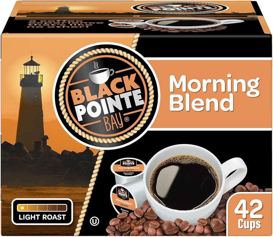 Black Pointe Bay Coffee, Morning Blend, Light Roast, 42 Count Single Serve Coffee Pods for Keurig... | Amazon (US)