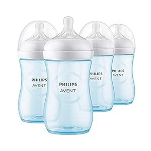 Philips AVENT Natural Baby Bottle with Natural Response Nipple, Blue, 9oz, 4pk, SCY903/24 | Amazon (US)
