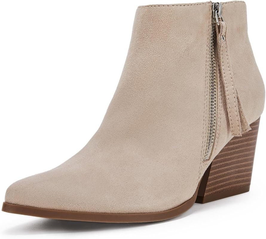 Liyuandian Pointed Toe Chelsea Boots High Chunky Heel Side Zipper Slim Fit Ankle Boots | Amazon (US)