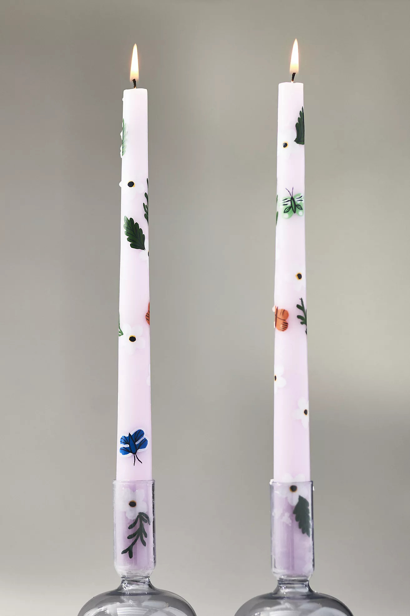Faye Handpainted Taper Candles, Set of 2 | Anthropologie (US)