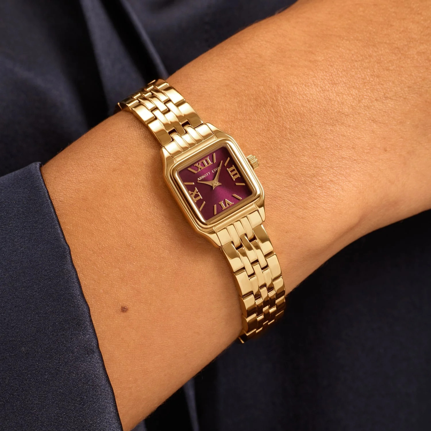 Essence 19mm Burgundy Watch (Gold) | Abbott Lyon
