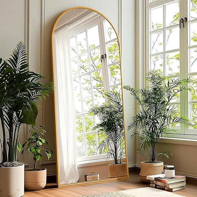 71x28 Inch Arched Floor Mirror - Full Length Gold Standing Mirror for Bedroom, Living Room, Dress... | Amazon (US)