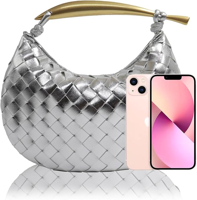 Bisadon Woven Handbag Soft PU Leather Fashion Dumpling Clutch Bags Handmade Hobo Bags for Women L... | Amazon (US)