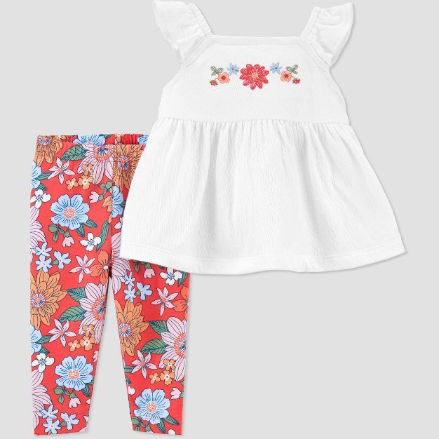 Baby Girls' Floral Top & Bottom Set - Just One You® made by carter's White | Target