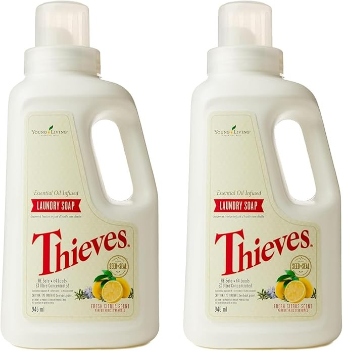 Thieves Essential Oil-Infused 6x Ultra Concentrated Laundry Soap ( 2 pack) Fresh Citrus Scent 32 ... | Amazon (US)