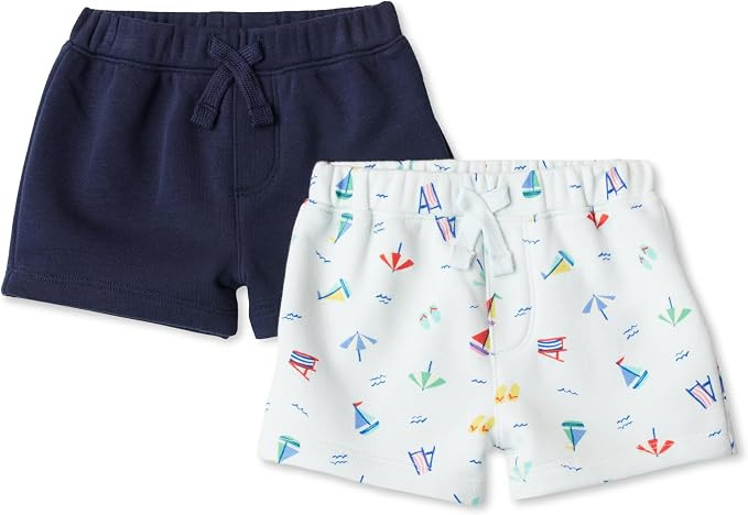 Amazon.com: Amazon Essentials x Sofia Grainge Baby Boys' Pull-On Knit French Terry Shorts, Pack o... | Amazon (US)