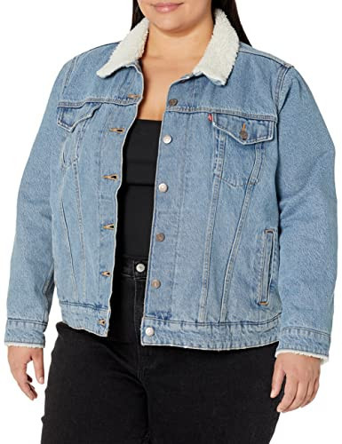 Levi's Women's Original Sherpa Trucker Jackets (Also Available, Meadow Mist Corduroy, 3X-Large Plus | Amazon (US)