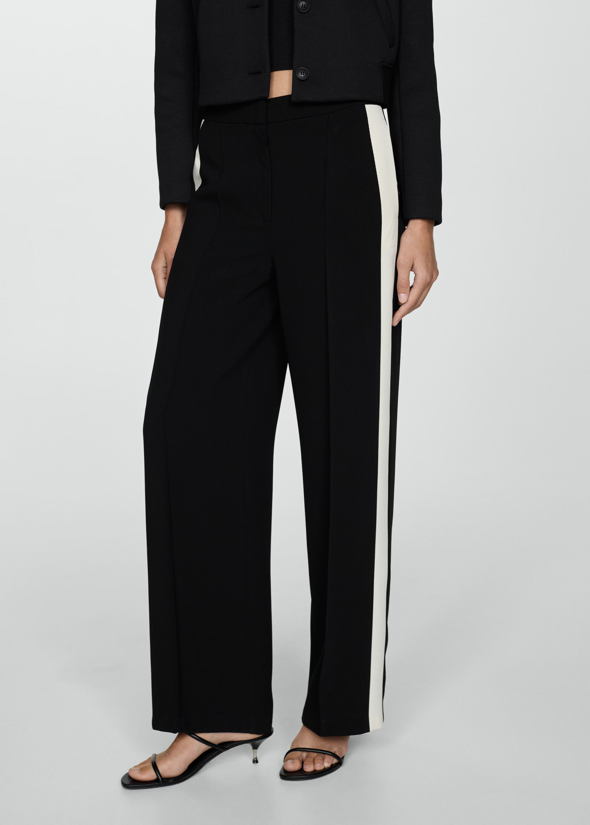Striped pants with contrasting sides | MANGO (US)