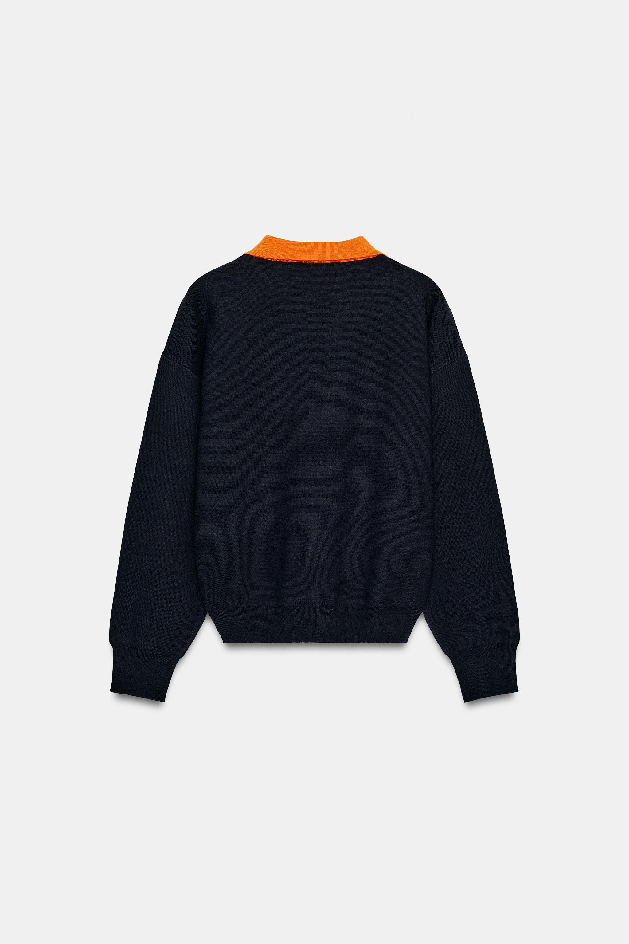 CONTRAST COLLAR KNIT POLO SHIRT | Zara UK