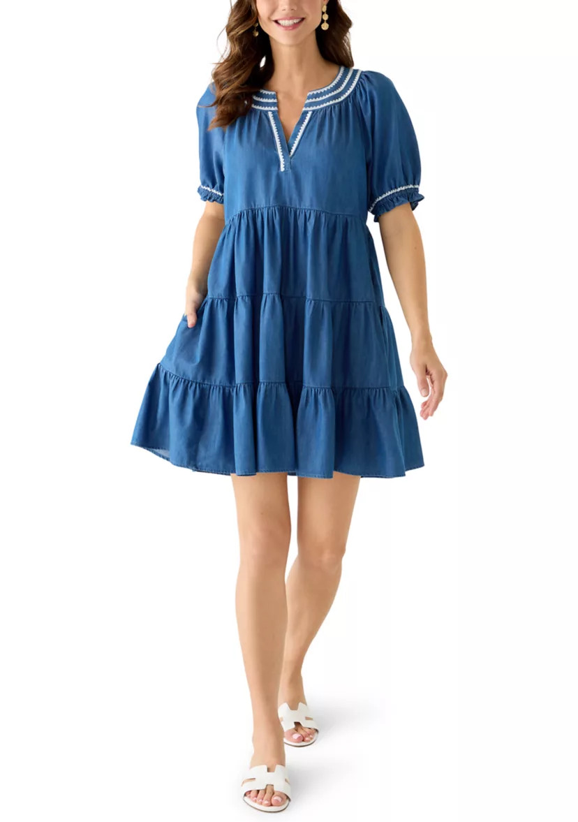 Women's Short Sleeve Peasant Dress | Belk