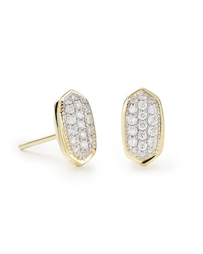 Amelee Earrings in Pave Diamond and 14k Yellow Gold | Kendra Scott
