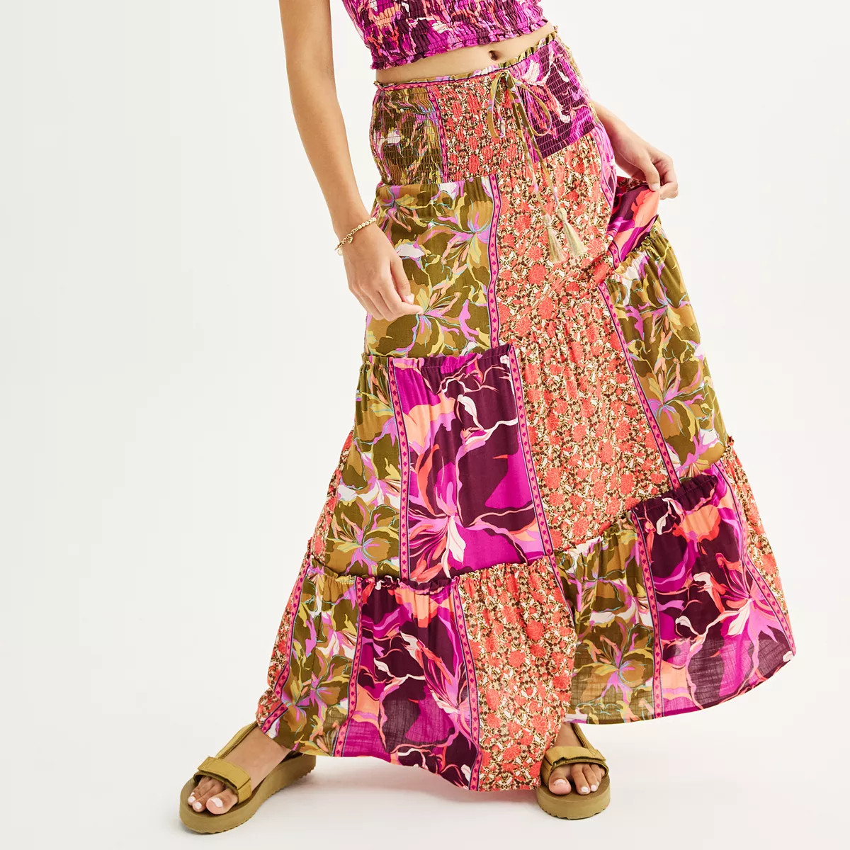 Juniors' SO® Tiered Maxi Tassel Skirt | Kohl's