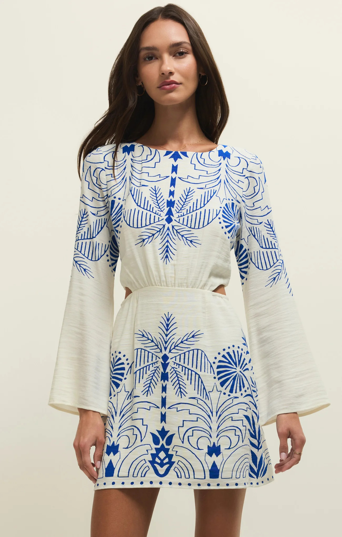 Tahina Airy Palm Mini Dress - Nautical Cobalt Blue / X Small | Z Supply