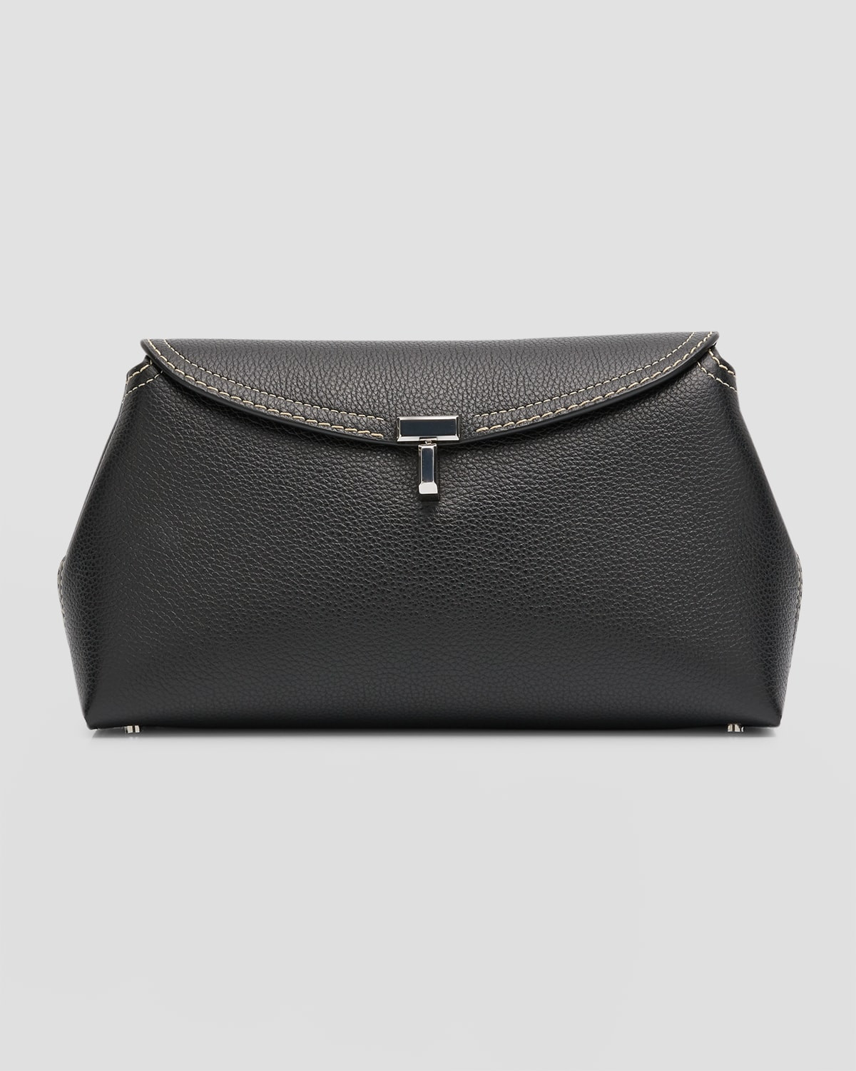 T-Lock Top Handle Bag in Pebble Grain Leather | Neiman Marcus