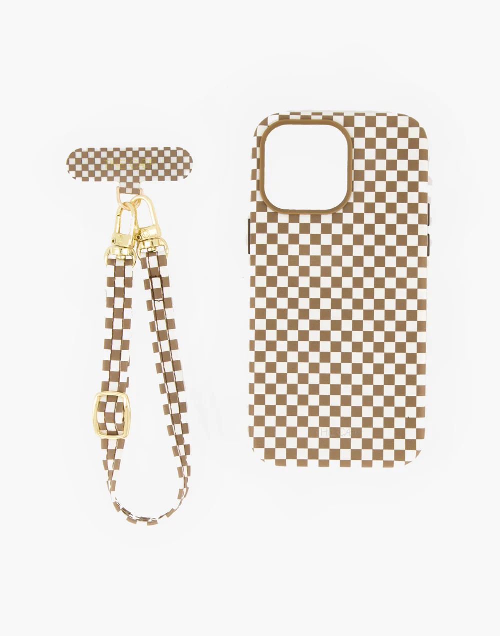 Tan Checkered Classic Case + Strap Set - MagSafe | THE CAEP