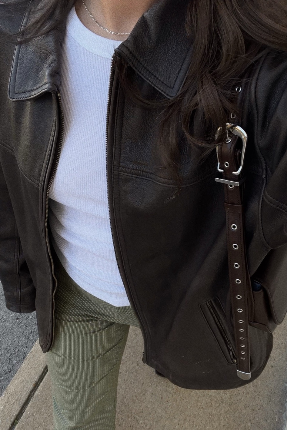 One of my favorite outfits when I don’t know what to wear! Pants and jacket are thrifted but I linked similar styles I found! #leatherjacket #outfits #ootd #vintagestyle 

#LTKItBag #LTKFindsUnder100 #LTKStyleTip