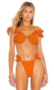 Andrea Iyamah Mulan Bikini Top in Orange from Revolve.com | Revolve Clothing (Global)