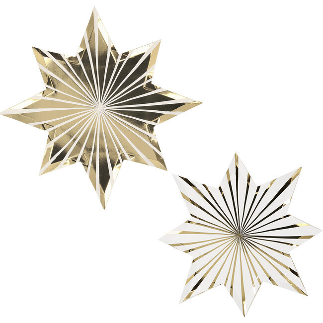 Gold Stripe Star Plates | Maisonette