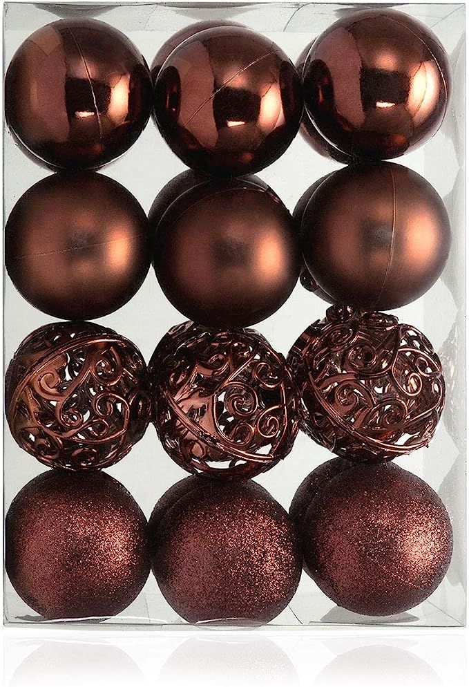 AMS 2.36''/60mm 24ct Christmas Balls Tree Pendants Shatterproof Ornaments Seasonal Decorations fo... | Amazon (US)