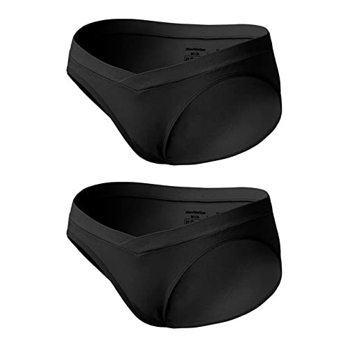SUNNYBUY Maternity Underwear Under Bump Pregnancy Panties Sets Seamless Womens Maternity Clothes Packs, Low-2Black-M | Amazon (US)
