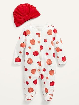 Footed Sleep & Play One-Piece & Beanie Layette Set for Baby | Old Navy (US)