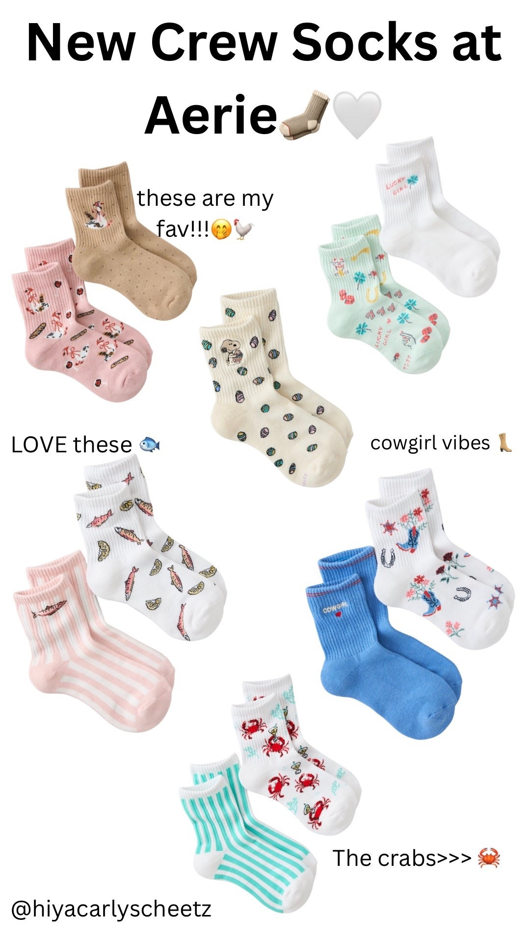 These crew socks are just so fun and happy 🤭🫶🏻🧦🦀 @Aerie 

#LTKdayinmylife