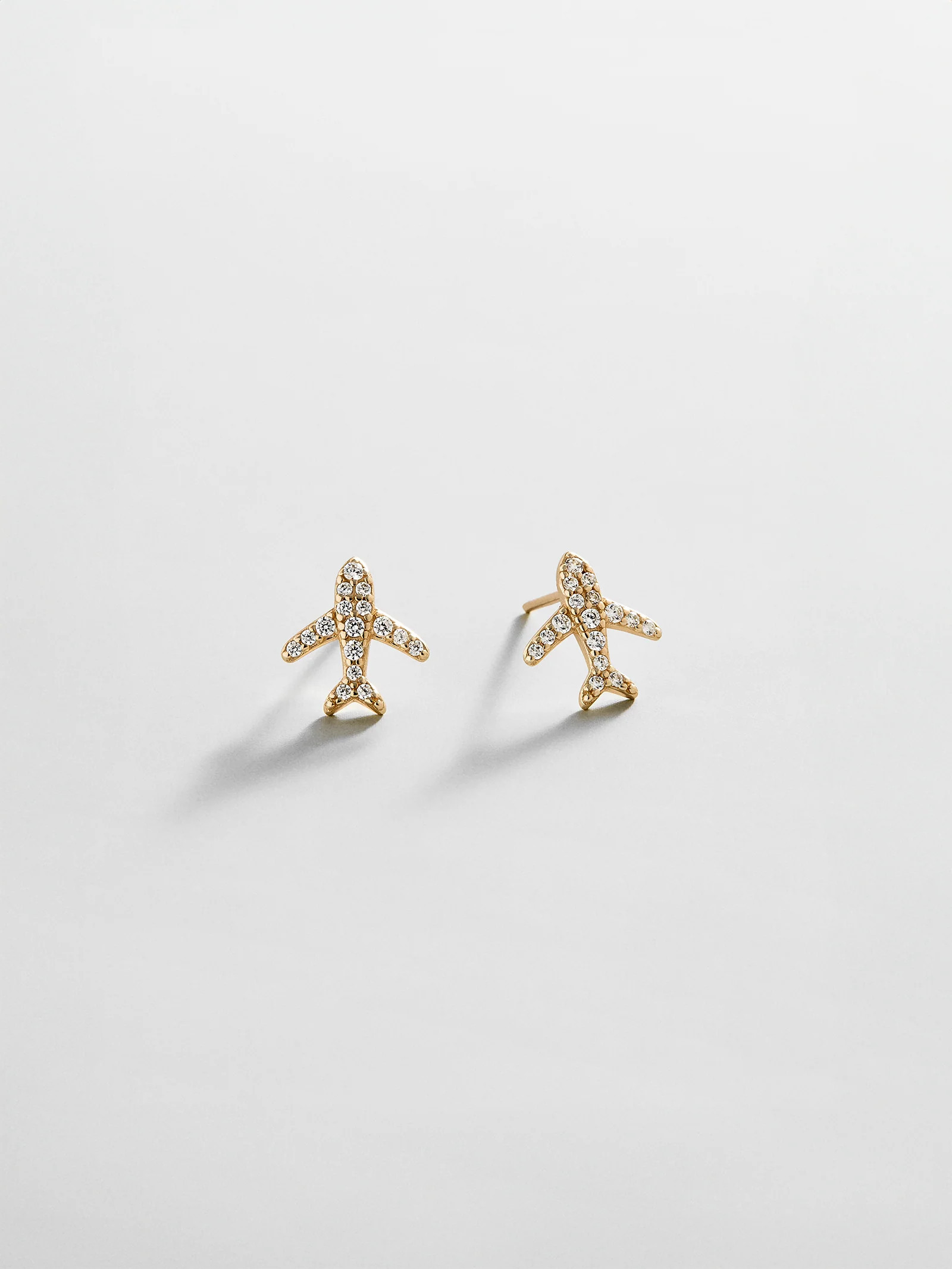 14K Gold Just For Fun Earrings - Airplane | BaubleBar