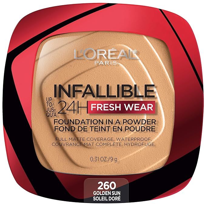 L'Oreal Paris Infallible Fresh Wear Foundation in a Powder, Up to 24H Wear, Golden Sun, 0.31 Fl O... | Amazon (US)