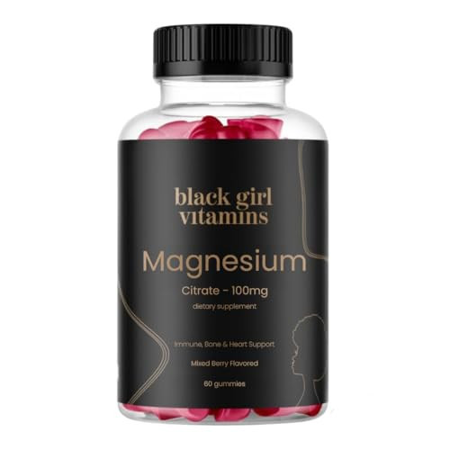 Black Girl Vitamins - Magnesium Gummies, for Sleep, Immunity, and Bone Support. Magnesium Citrate Supplement with (100mg) per Serving, Gluten-Free (Mixed Berry). 60ct | Amazon (US)