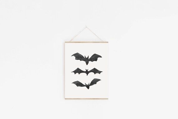 HALLOWEEN PRINTABLE WALL Art Halloween Decor Bats Hey Boo | Etsy | Etsy (US)