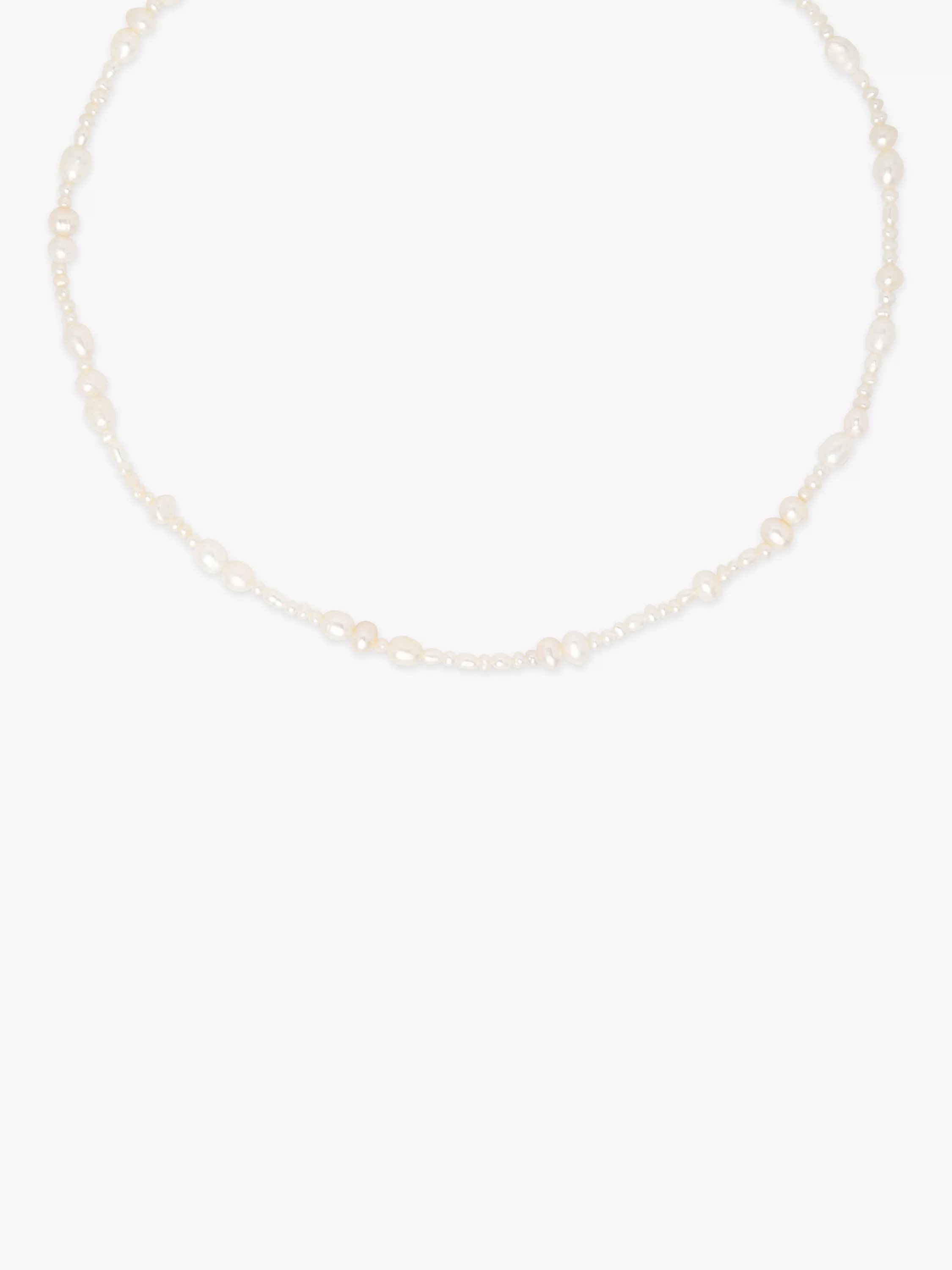 Astrid & Miyu Freshwater Pearl Beaded Necklace, White | John Lewis (UK)
