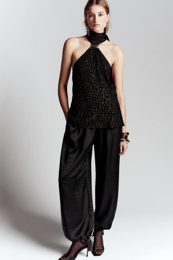 SATIN BALLOON TROUSERS | Zara UK