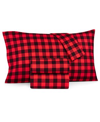 Printed Cotton Flannel 4-Pc. Full Sheet Set, Created for Macy's | Macys (US)