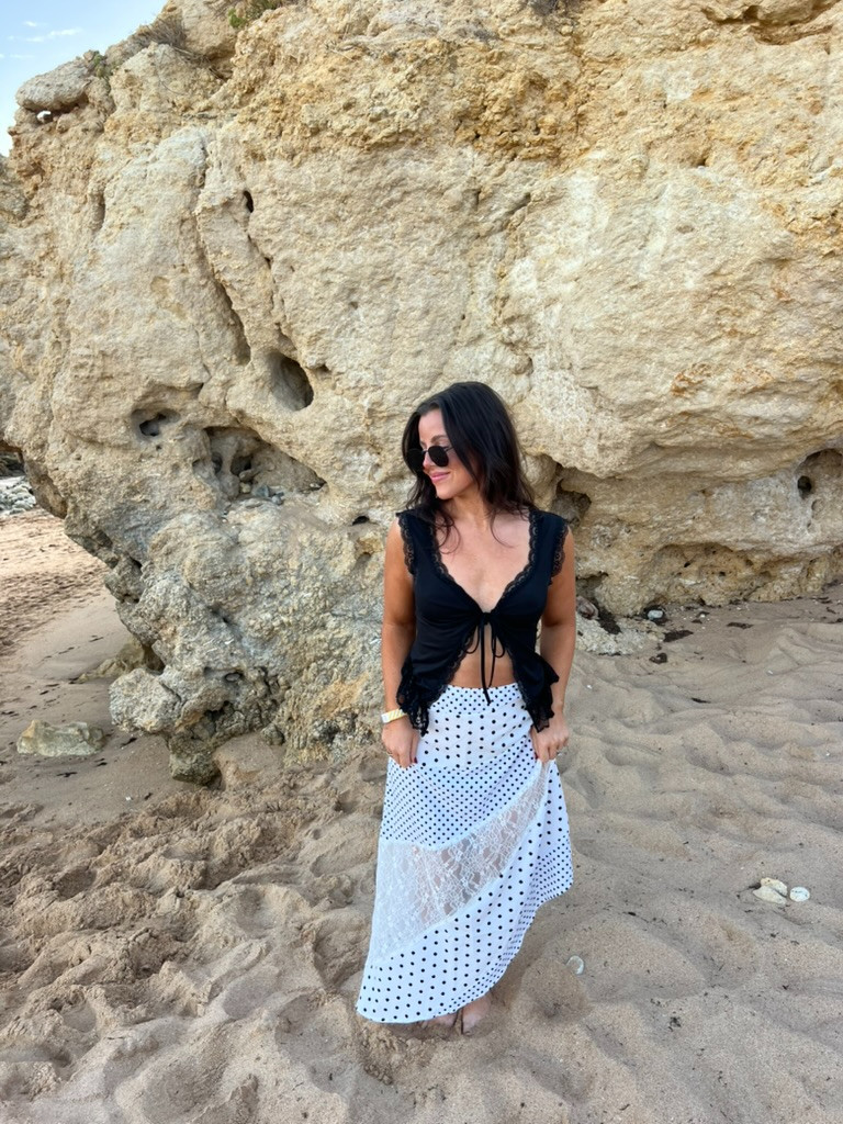 wearing size small top & bottom 

#amazonfashion #polkadot #maxiskirt #vacation #europe #y2k #tiefronttop  

 #LTKSeasonal #LTKFindsUnder50 #LTKStyleTip