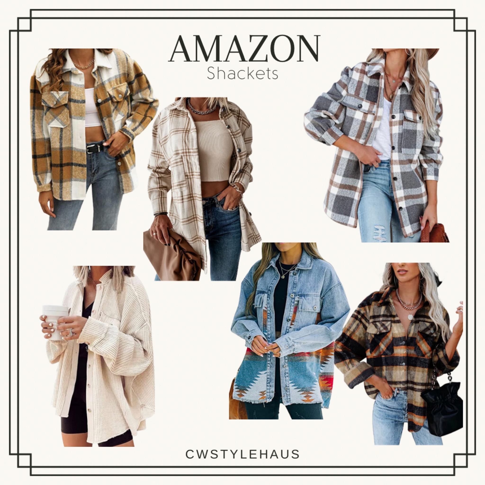 A M A Z O N //   Shackets 

Shackets shirt Shackets Aztec Shackets western wear plaid Shackets corduroy Shackets jean Shackets waffle knit Shackets button down shacket flannel shacket

#LTKSeasonal #LTKunder50 #LTKstyletip