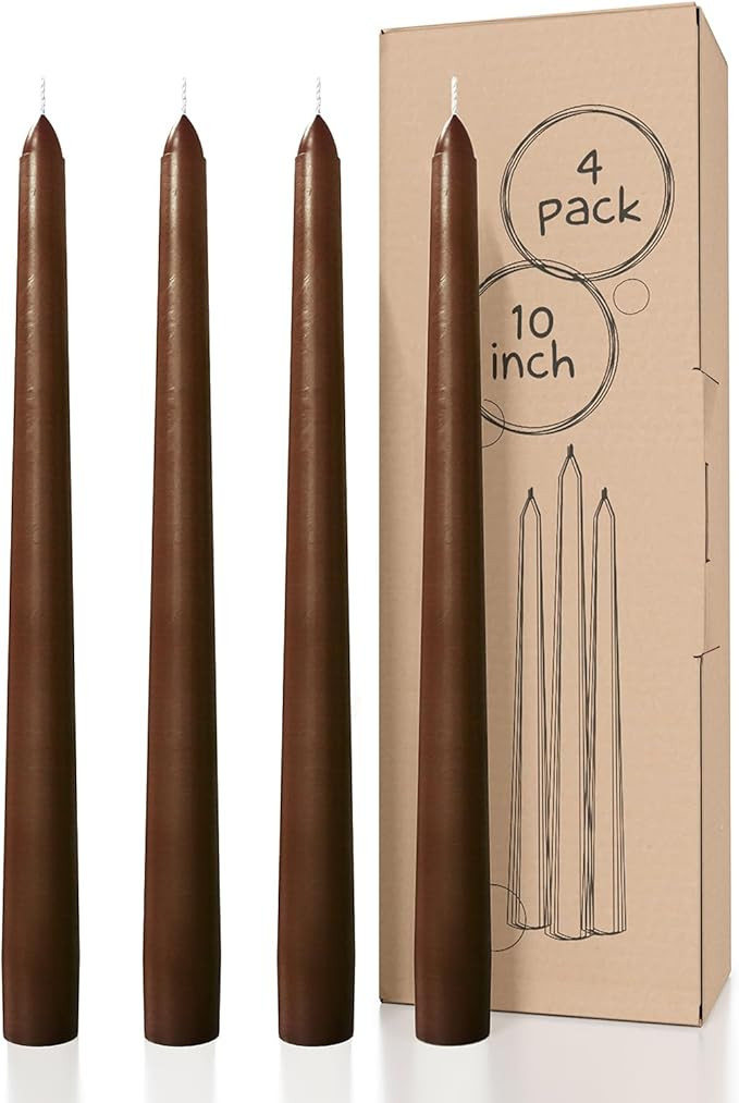 CANDWAX 10 inch Taper Candles - Set of 4 Dripless Tapered Candlesticks - Unscented, Perfect for D... | Amazon (US)